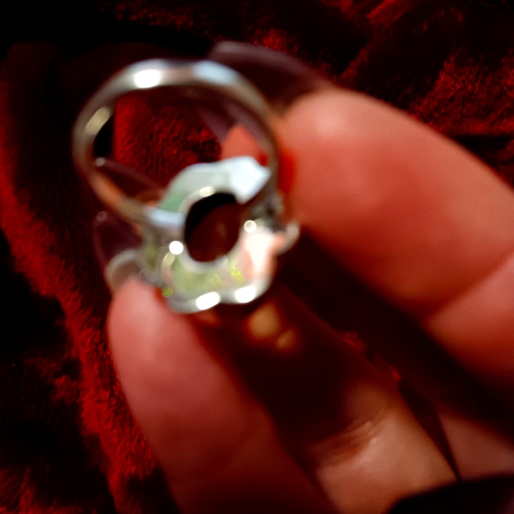 Citrine 925 flower halo ring